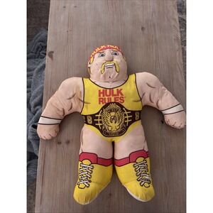 Vintage Tonka WWF Wrestling Buddies Hulk Hogan Plush Pillow 1990 HULK RULES
